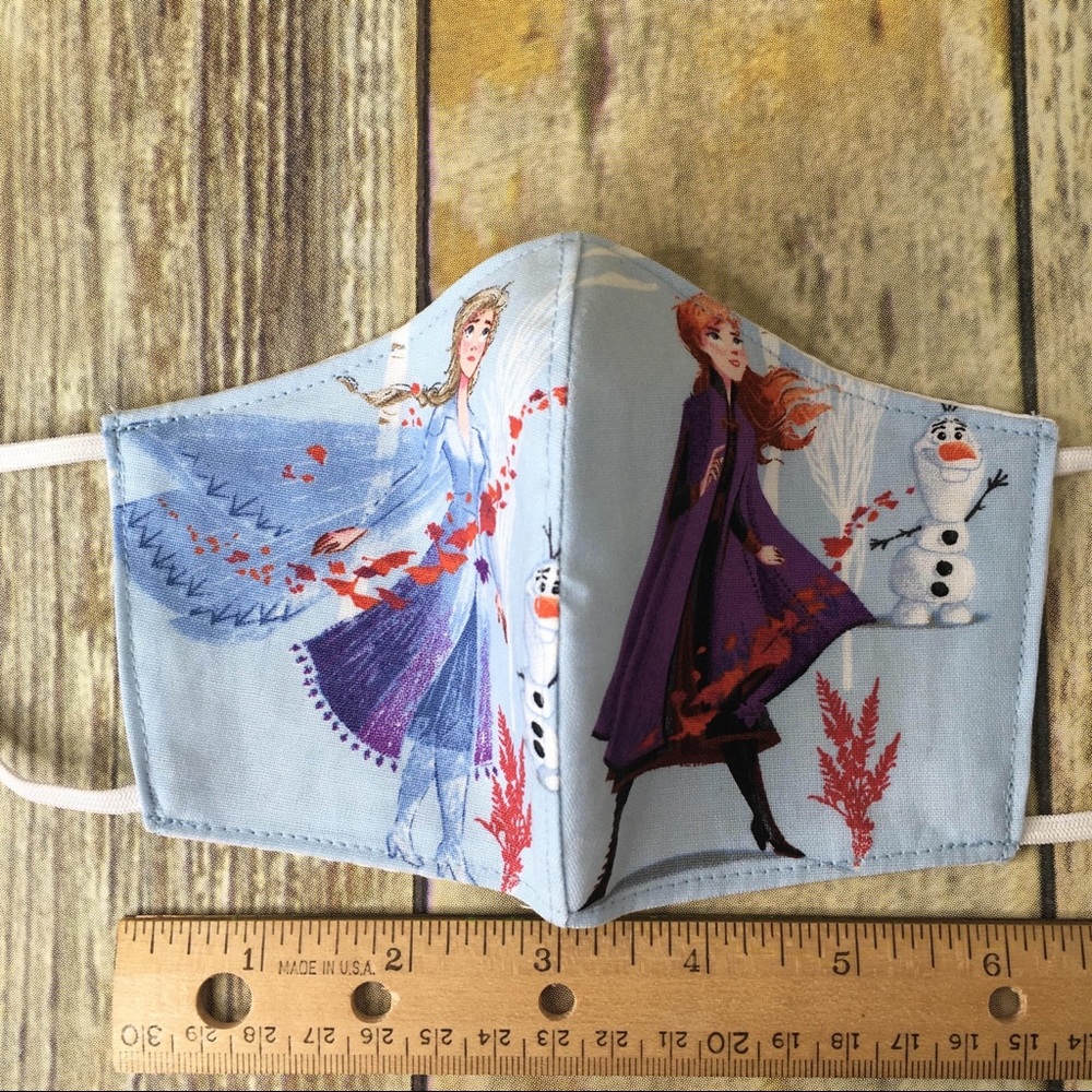 Kids fabric face mask frozen 100% cotton handmade